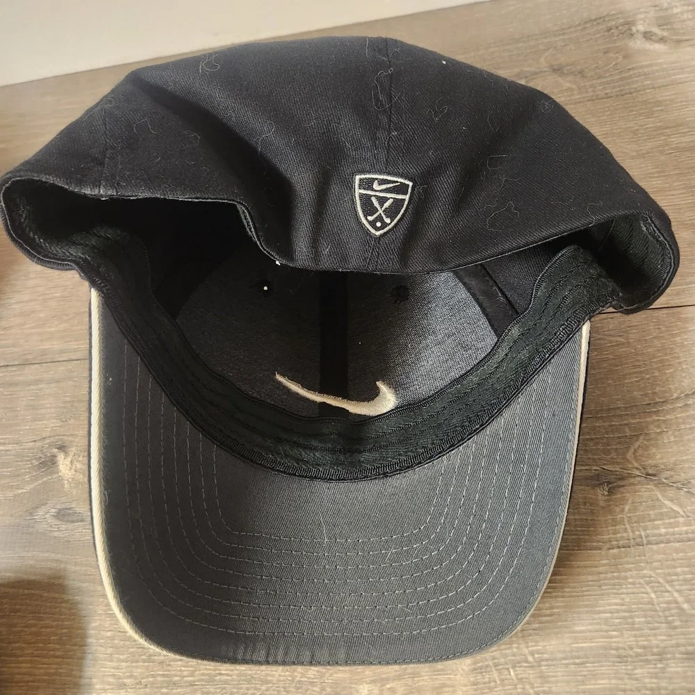 Nike Golf Adult L/XL Black Flex Fitted Swoosh Baseball Cap Hat